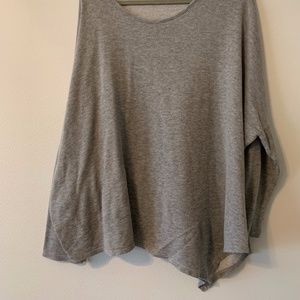 Angle cut long sleeve top
